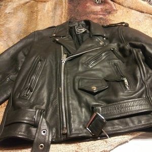 Black biker jacket like new ladirs size 40